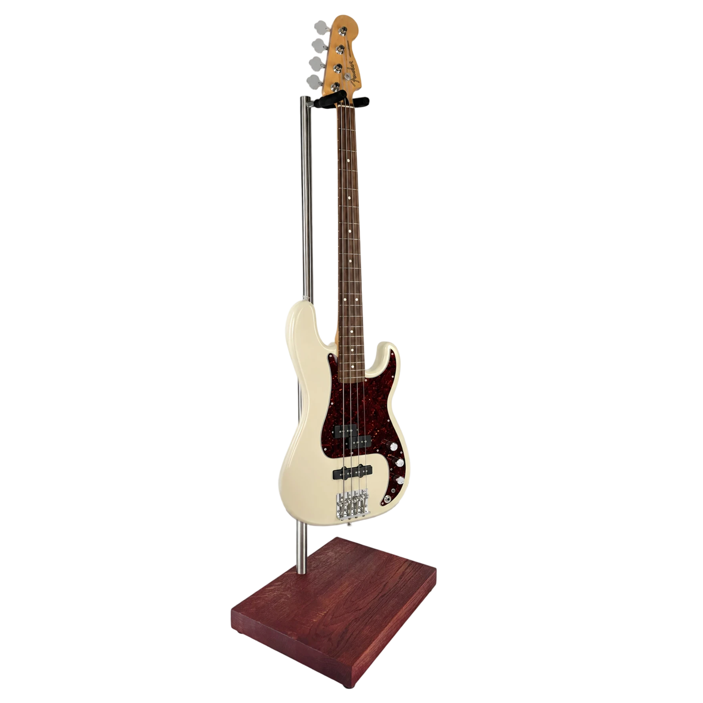 Premium wooden bass guitar stand with an oak base