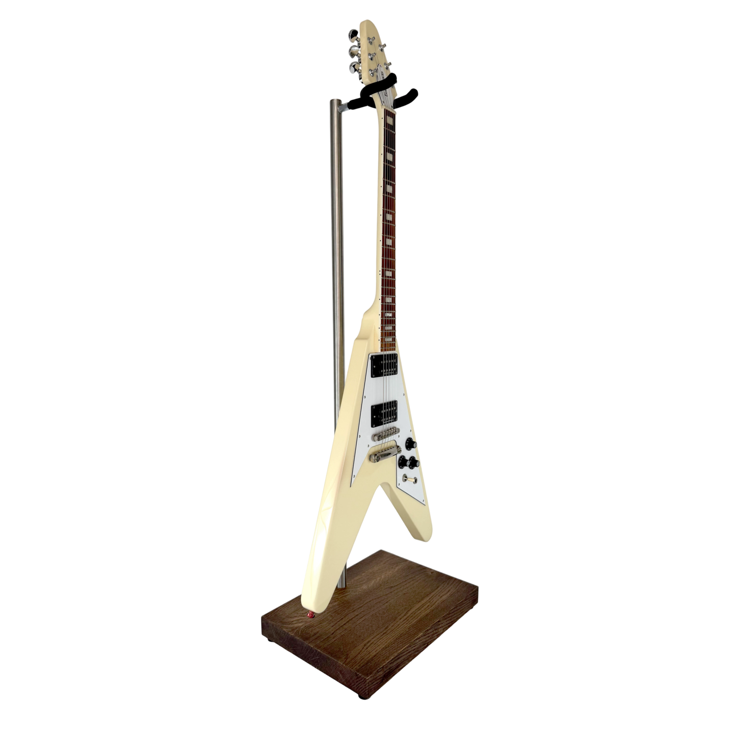 Handmade premium wooden electric guitar stand crafted from real oak wood
