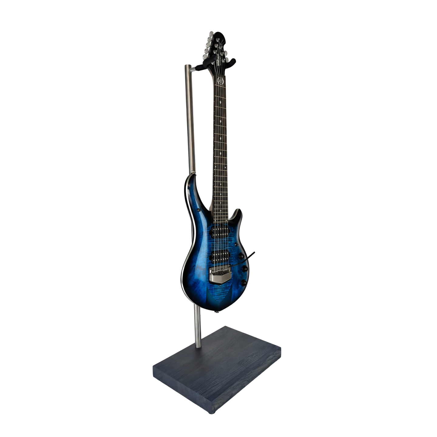 Oak electric guitar stand with a minimalist design